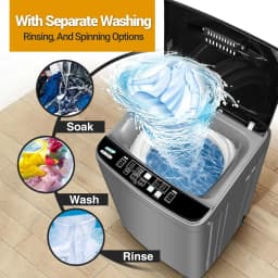 Kcpolre Portable Washing Machine 17.8 lbs Full-Automatic Compact Washer Machine for Apartment, 10 Wash Program Small Portable Washer for Dorm - Thumbnail 3