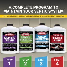 Roebic K-37 Liquid Septic Tank Treatment, Drain Clog Remover with Bacteria Enzymes, Safe for Bathroom Toilet, Treats 500 Gallons, 32 Fl Oz - Thumbnail 6