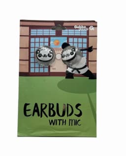 RHEA- Gabba Goods Panda Earbud Headphones With Mic - Thumbnail 3