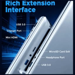 15.6 Inch Molegar Laptop with Intel N5100 Processor, 8GB RAM 256GB SSD, FHD IPS Screen - Thumbnail 2
