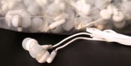 RHEA- Bulk Lot Of 25 White/Gray 3.5Mm Headphones / Earbuds / Great For Kids / Schools - Thumbnail 3