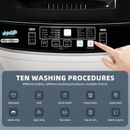 Portable Washing Machine 2.0 Cu.Ft. Full-Automatic Compact Washer Machine for Apartment, 10 Wash Program Small Portable Washer for Dorm, Apartment - Thumbnail 4