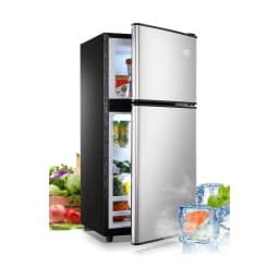 3.5 Cu.Ft Compact Mini Fridge with Freezer, 2-Door Small Refrigerator with 7-Level Thermostat & Removable Shelves for Kitchen, Dorm, Apartment, Bar - Thumbnail 1