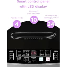 Top Load Washing Machine 25 lbs Full Automatic Clothes Washer with 10 Programs & 8 Water Levels for Apartment,Bathroom, Grey - Thumbnail 6
