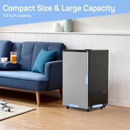 Nextay Mini Fridge for Bedroom 3.2 Cu.Ft Small Refrigerator with Freezer for Dorm Office,Silver - Thumbnail 3