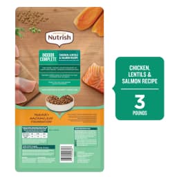 Rachael Ray Nutrish Indoor Complete Dry Cat Food, Chicken, Lentils & Salmon Recipe, 3 lb Bag - Thumbnail 3