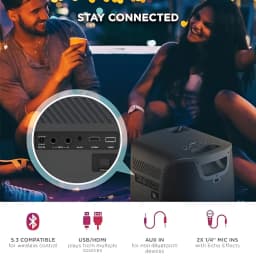 Restored ION Audio Projector Deluxe HD Battery/AC Powered 720p HD LED Bluetooth-enabled (Refurbished) - Thumbnail 2