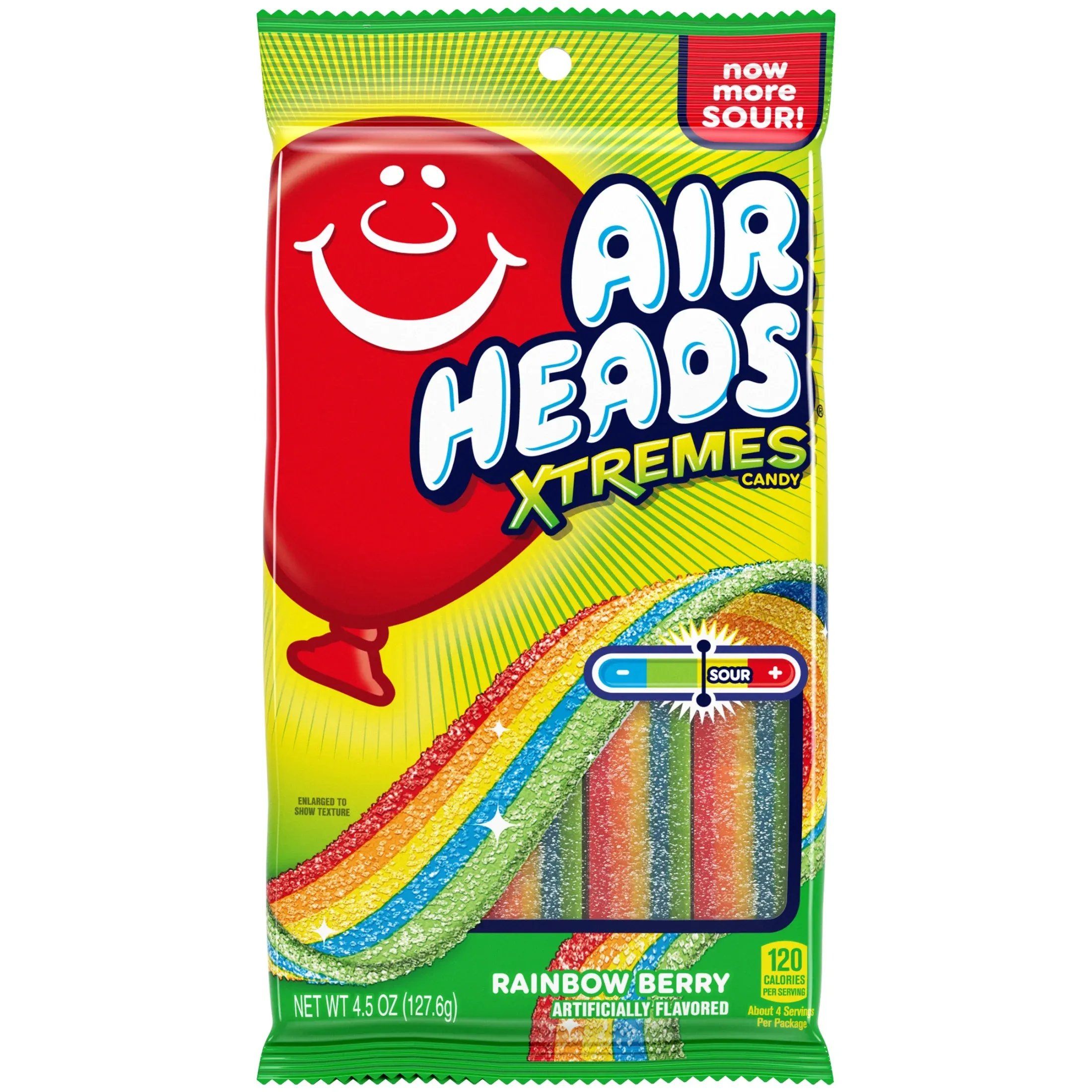 Airheads Xtremes Belts Chewy Candy, Rainbow Berry Fruit Flavor Artificially Flavored, 4.5 Ounces