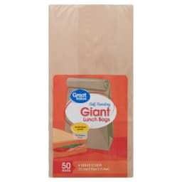 Great Value Self Standing Giant Lunch Bags, 50 Count - Thumbnail 1