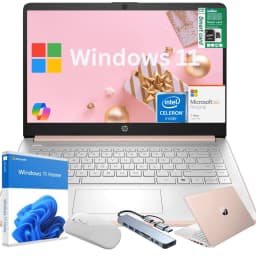 HP 14" HD Student & Business Laptop, Intel N4500, 12GB RAM, 448GB(64GB eMMC+128GB SSD+256GB Micro SD) Storage - Thumbnail 1