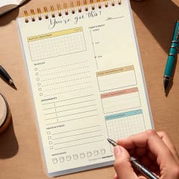 TOPRenddon A5 Spiral Notebook Planner - Daily To Do List Notepad for Students & Professionals, 50 Page Productivity Journal with Lay-Flat Design - Thumbnail 1