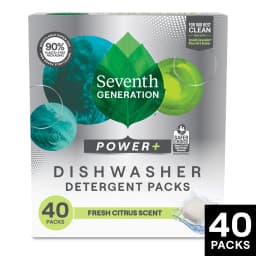 Seventh Generation Power Plus Dishwasher Detergent Packs For Sparkling Dishes Fresh Citrus Scent Dishwasher Tabs 40 Count - Thumbnail 2