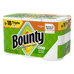 Bounty Paper Towels Full Sheet White, 6 Triple Rolls, 75 Sheets per Roll - Thumbnail 16