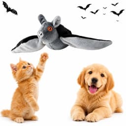 Flying Bat Dog Toy, Interactive Flap Wing Bat Toy for Dogs, Motion Activated Rechargeable Halloween Bat Toy for Dogs, Cats - Thumbnail 1