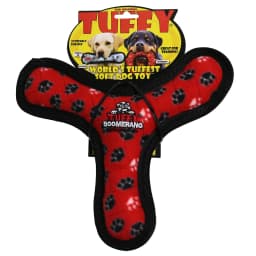 Tuffy Ultimate Boomerang Red Paw Durable Plush Squeaky Dog Toy - Thumbnail 7