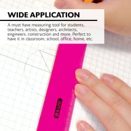 BAZIC Jeweltones Color Plastic Ruler 12" (30cm), School Supplies (4/Pack), 1-Pack - Thumbnail 3