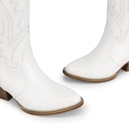 DREAM PAIRS Botas Vaqueras Occidentales para Mujer Punta Cuadrada Bordadas Botines a Media Pantorrilla - Thumbnail 3