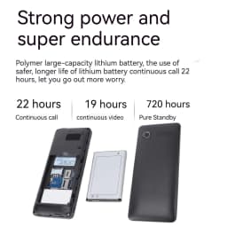 Unlocked 2G Basic Cell Phone T618, Dual SIM, Large Buttons & 2.4-inch Screen, SOS Emergency Call, Black Gray - Thumbnail 7