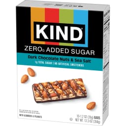 KIND ZERO Added Sugar Bars, Keto Friendly Snacks, Dark Chocolate Nuts and Sea Salt, 6.2oz Box 10 Count - Thumbnail 10