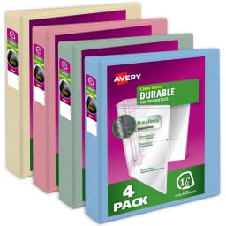 Avery Durable View 3 Ring Binders, 1.5 inch Slant Rings, 375-Sheet Capacity, DuraHinge, 2.1 inch Wide Spine, Customizable Clear Covers and Spine - Thumbnail 1
