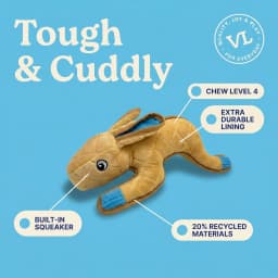 Vibrant Life Brown Bunny Plush Dog Toy with Squeaker, Chew Level 4 - Thumbnail 5
