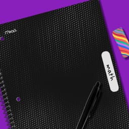 Mead 1 Subject Wide Ruled Notebook, 8" x 10.5", Black, Poly, Spiral, 100 Sheets - Thumbnail 2