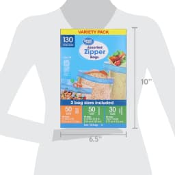Great Value Assorted Zipper Bags Variety Pack, 130 Count - Thumbnail 6