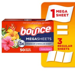 Bounce Dryer Sheets, Paradise Blossom Scent, 50 Mega Dryer Sheets - Thumbnail 1