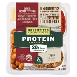 Greenfield Natural* Meat Co. Smoked Uncured Pepperoni Protein Snack Kit, Sliced, Tray - Thumbnail 2