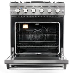 Cosmo 4 Piece Kitchen Appliance Package with 30" Freestanding Gas Range 24" Built-in Integrated Dishwasher French Door Refrigerator & 48 Bottle - Thumbnail 6
