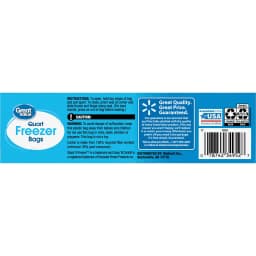Great Value Freezer Guard Double Zipper Quart Freezer Bag, 25 Count - Thumbnail 7