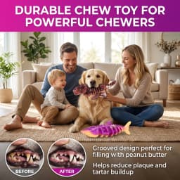 Indestructible Dog Chew Toys for Large Dogs 2 Pack, Shark and Dinosaur Tough Bone for Aggressive Chewers, Durable Bacon Flavored Teeth Cleaning Dog - Thumbnail 6