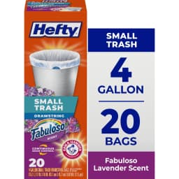 Hefty Small Trash Bags, Fabuloso Scent, 4 Gallon, 20 Count - Thumbnail 1
