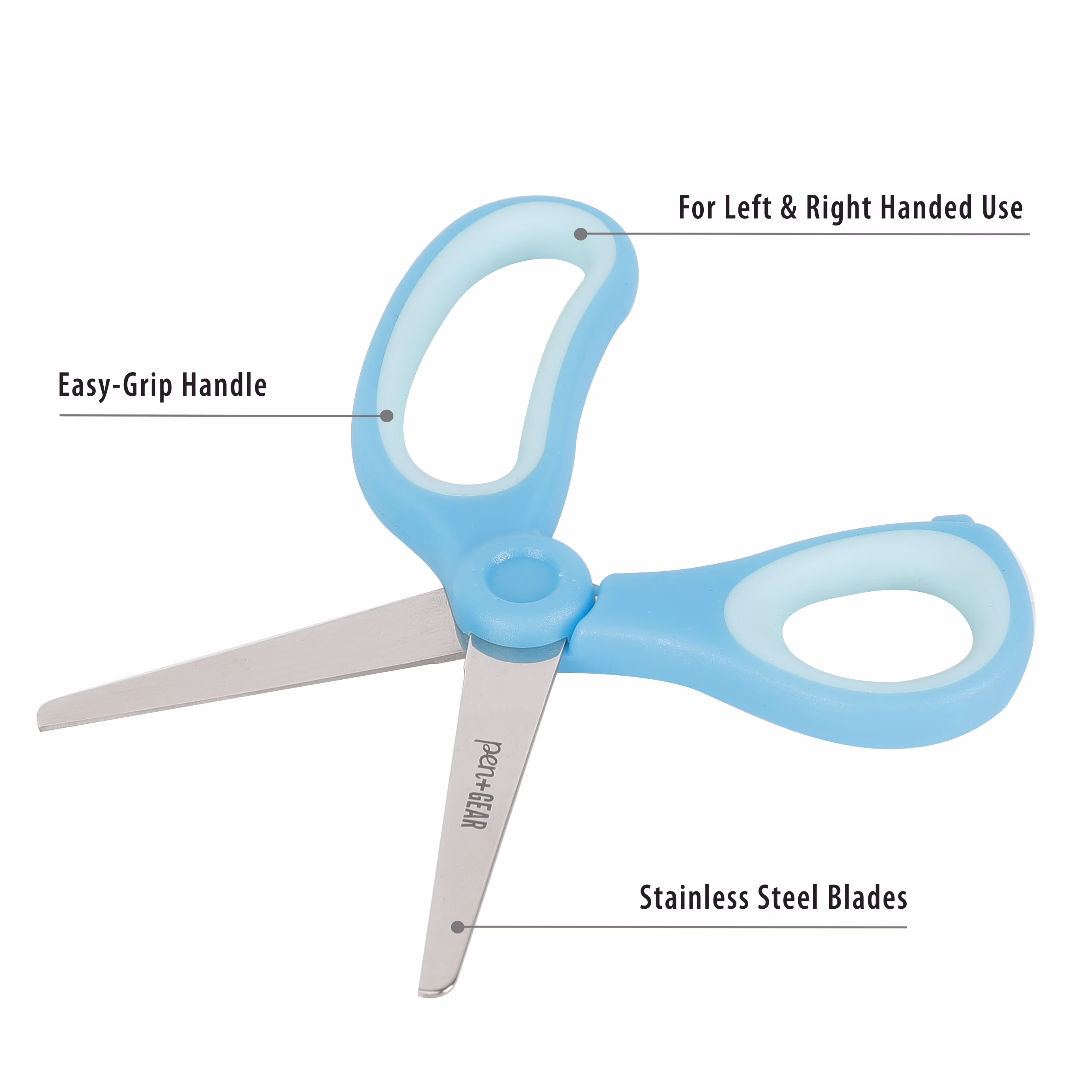 Pen+Gear 5-inch Blunt-Tip Kids Scissors, Age 4-7, School Supplies, Multi-Purpose, Blue - Thumbnail 2