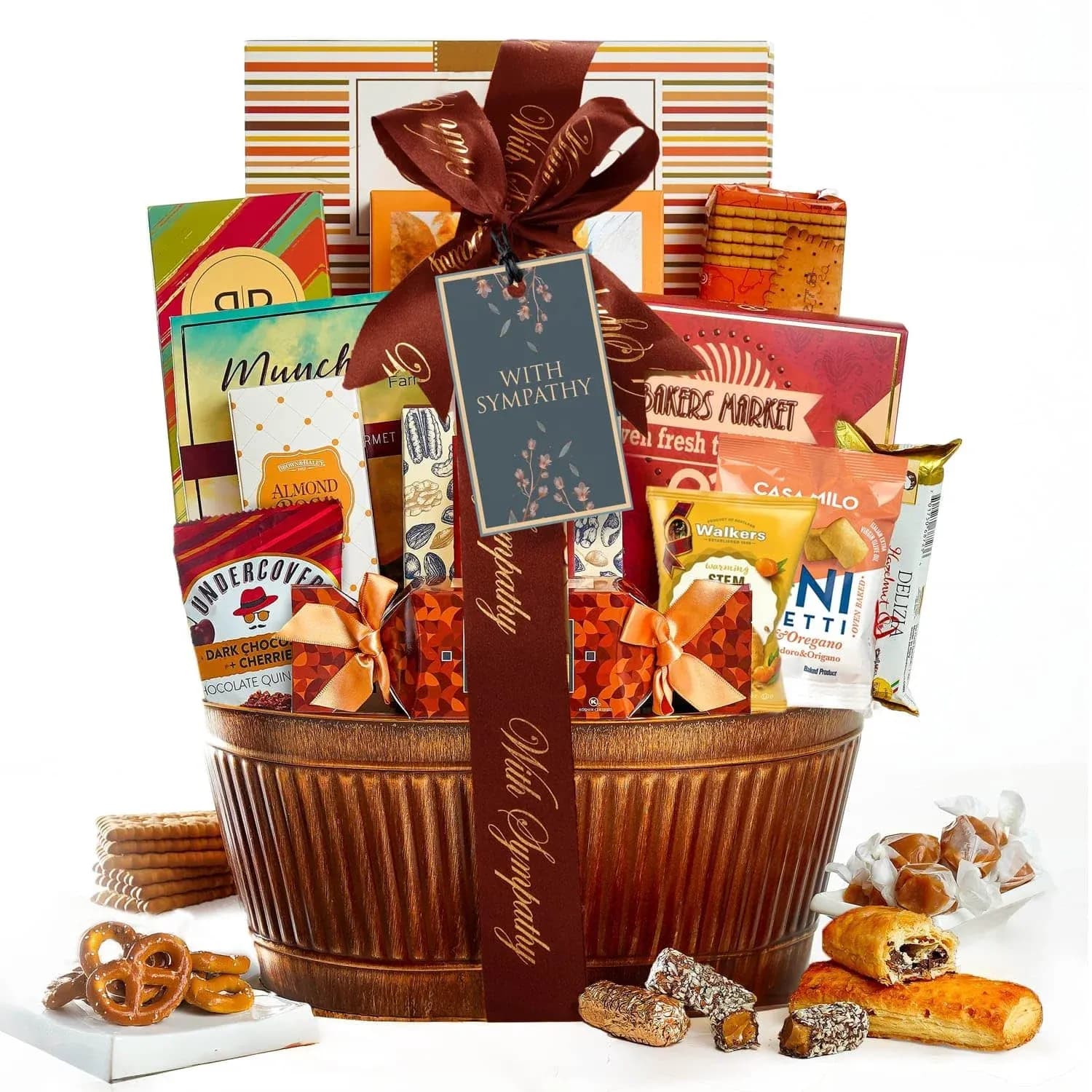 Broadway Basketeers Sympathy Gift Basket Bereavement & Condolences Care Package, Thoughtful Food Delivery for Loss of Loved One, Comforting Box