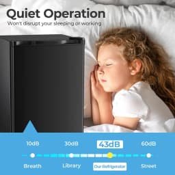 FREE VILLAGE 2.56 Cu.Ft Mini Fridge with Freezer,Small Refrigerators with 7 Adjustable Thermostat,Low Noise,Energy Saving,Compact Refrigerators - Thumbnail 2