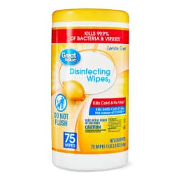 Great Value Lemon Scent Disinfecting Wipes, 1 Lbs, 5.5 oz, 75 Count - Thumbnail 1
