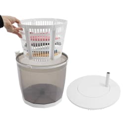 2 in 1 Portable Manual Washing Machine, Non-Electric Washing Machine, Clothes Spin Dryer, for Clothes, Underwear Small Items, Dorm, Camping (Grey) - Thumbnail 5