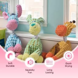 2026 New Dog Toys, Indestructible Plush Dog Toy for Aggressive Chewers, Interactive Squeaky Soft Puppy Chew Toy, Durable Teething Toys for Small - Thumbnail 3