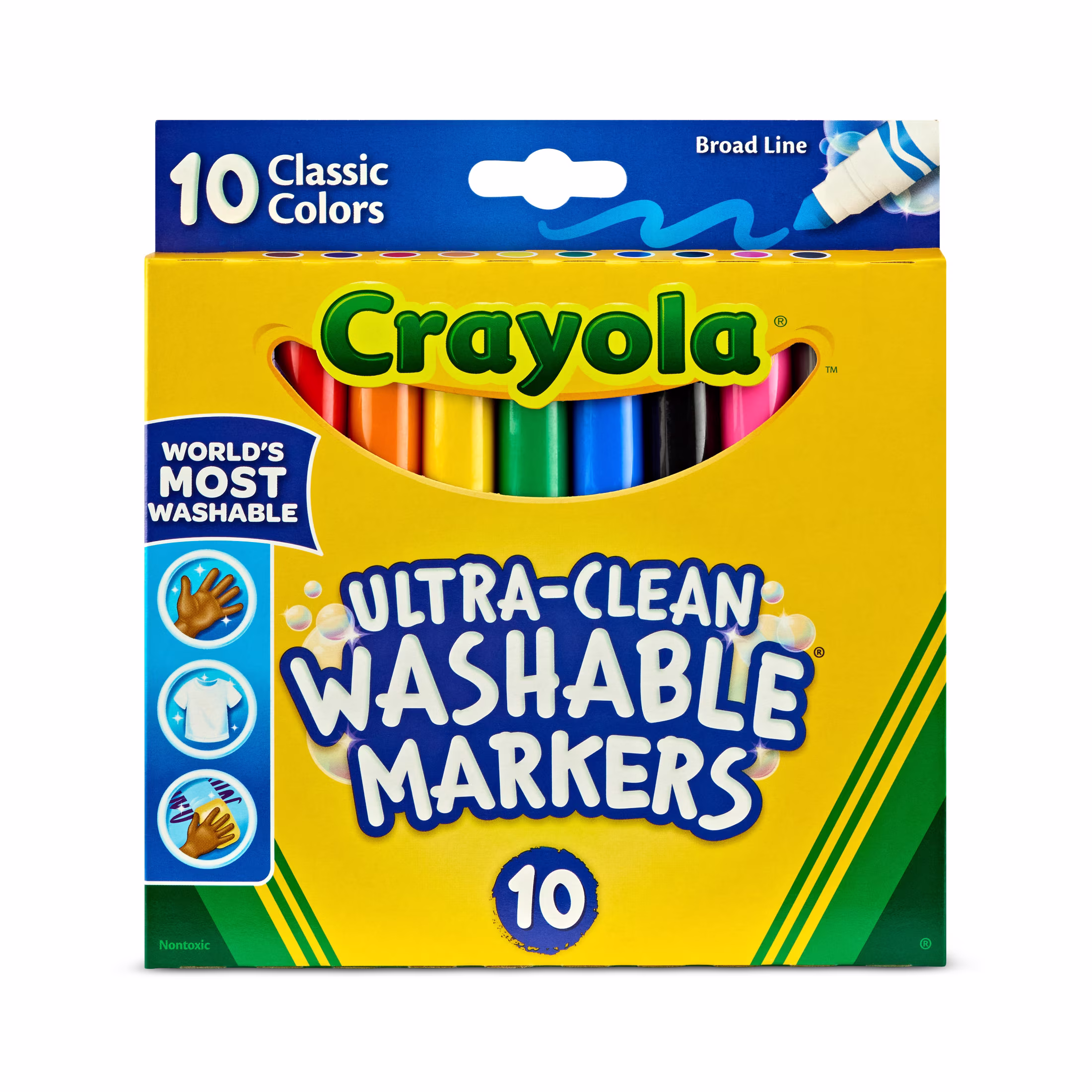 Crayola Ultra-Clean Washable Broad Line Markers, 10 Ct, Back to School Supplies, Classroom Essentials for Teachers, Gift, 3 - Thumbnail 6