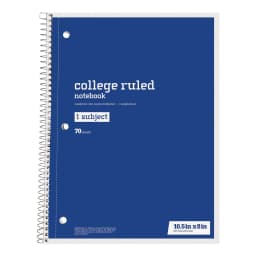 Just Basics® Wirebound Notebook, 8" x 10-1/2", College Ruled, 70 Sheets, Assorted Colors, Pack - Thumbnail 5