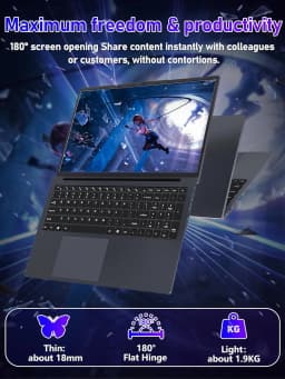 Rumtuk 17.3-inch Laptop,16GB DDR4 RAM,1T SSD,Quad-Core N150 (Beat N95 N5095) up to 3.6 GHz,FHD IPS Display,Backlit KB - Thumbnail 5