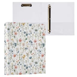 Three Ring Binder Vintage Pastel Flowers and Branches 1.5 inch Round Binder D-Rings for Office Supplies and More - Thumbnail 4