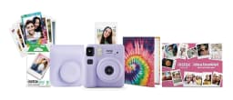 Fujifilm instax Mini SE Instant Camera Bundle with Case, 10 Pack Film, Album, and Frame Stickers, Lavender (Value Bundle) - Thumbnail 1