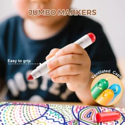 Jar Melo Ultra Washable Markers for Kids Toddlers 12 Colors, Safe Water Based Markers,Back to School & Kit Gift - Thumbnail 5