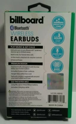 RHEA- Billboard Bluetooth Wireless Earbuds Model Bb898 Black -New In Box- Nice Item - Thumbnail 2