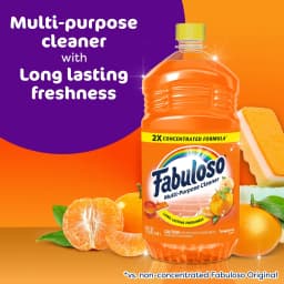 Fabuloso 2X Multi-Purpose Cleaner, No Rinse Floor Cleaner, Tangerine Scent, 56 fl oz - Thumbnail 2