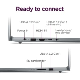 Lenovo IdeaPad Slim 3i 15.6" Laptop, Intel Processor N100, 4GB RAM, 128 SSD, Arctic Grey - Thumbnail 8