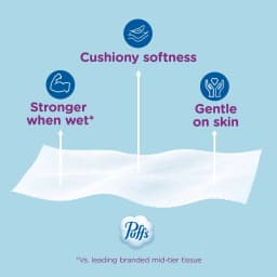 Puffs Ultra Soft Facial Tissues, 1 Family Size Box, 124 Facial Tissues Per Box - Thumbnail 4