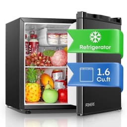 1.6 Cu. ft Fridge with Freezer for Bedroom, Refrigerator for Office, Black - Thumbnail 1